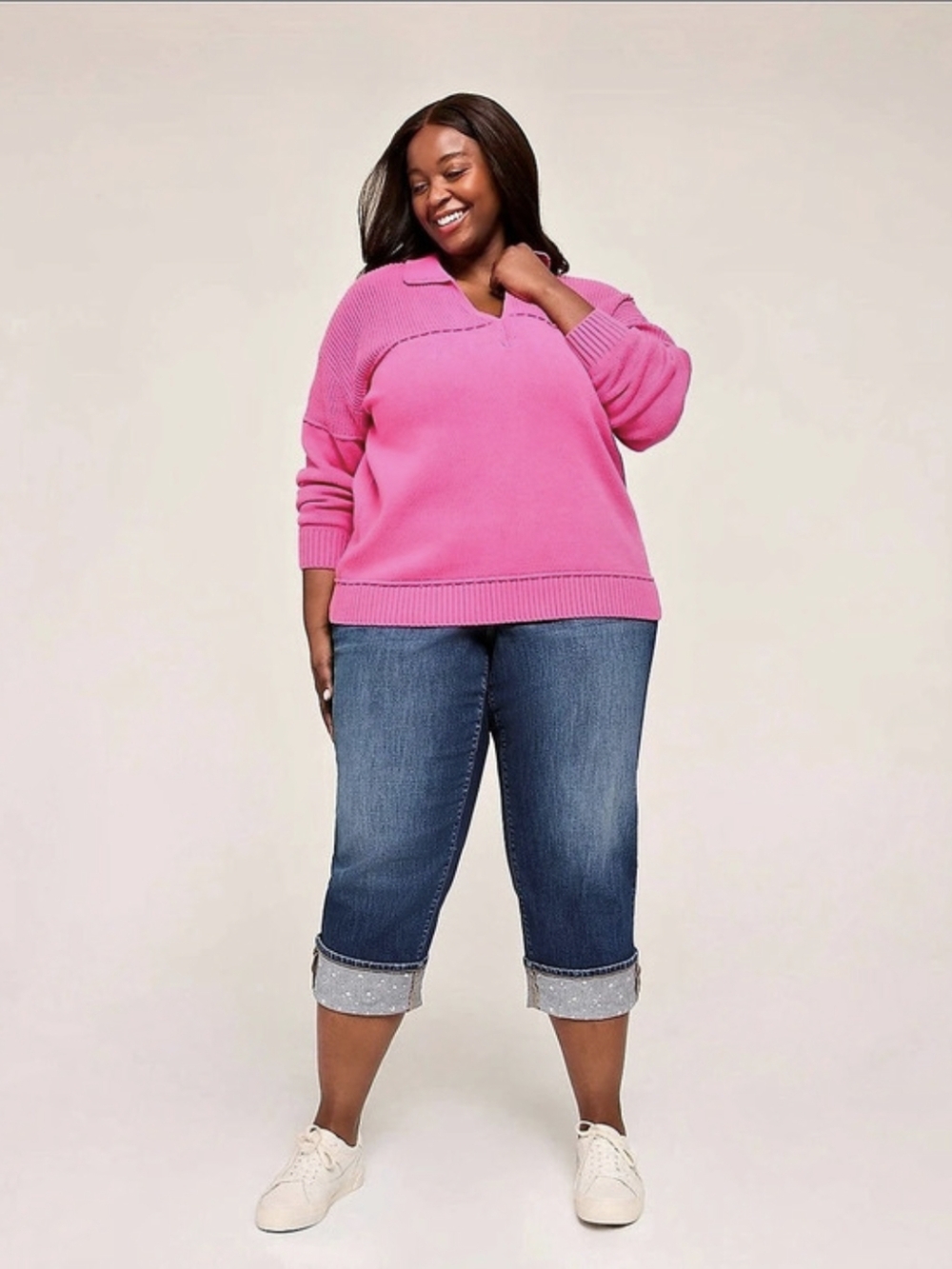 Lane Bryant Boyfriend Capri Jeans Rhinestone Embellished Cuff (18)